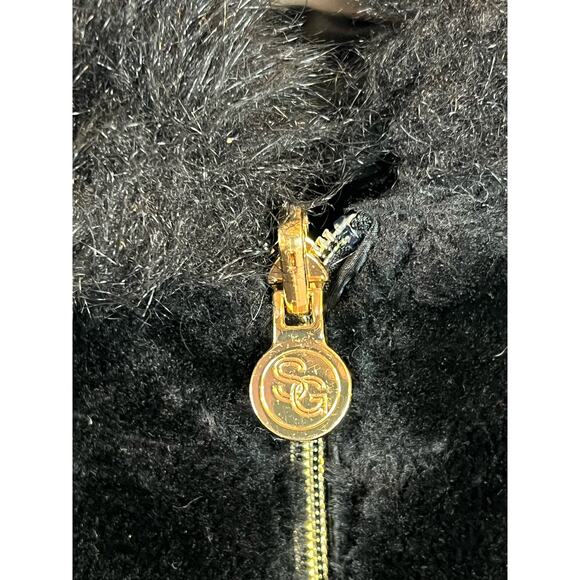 Susan Graver Black Reversible Coat Jacket Faux Fur Satin Hood S Small - Picture 13 of 13